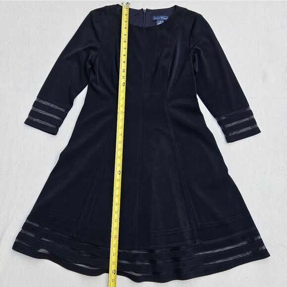 Jessica Howard Black Shadow Stripe Fit and Flare Party Dress - Picture 4 of 16